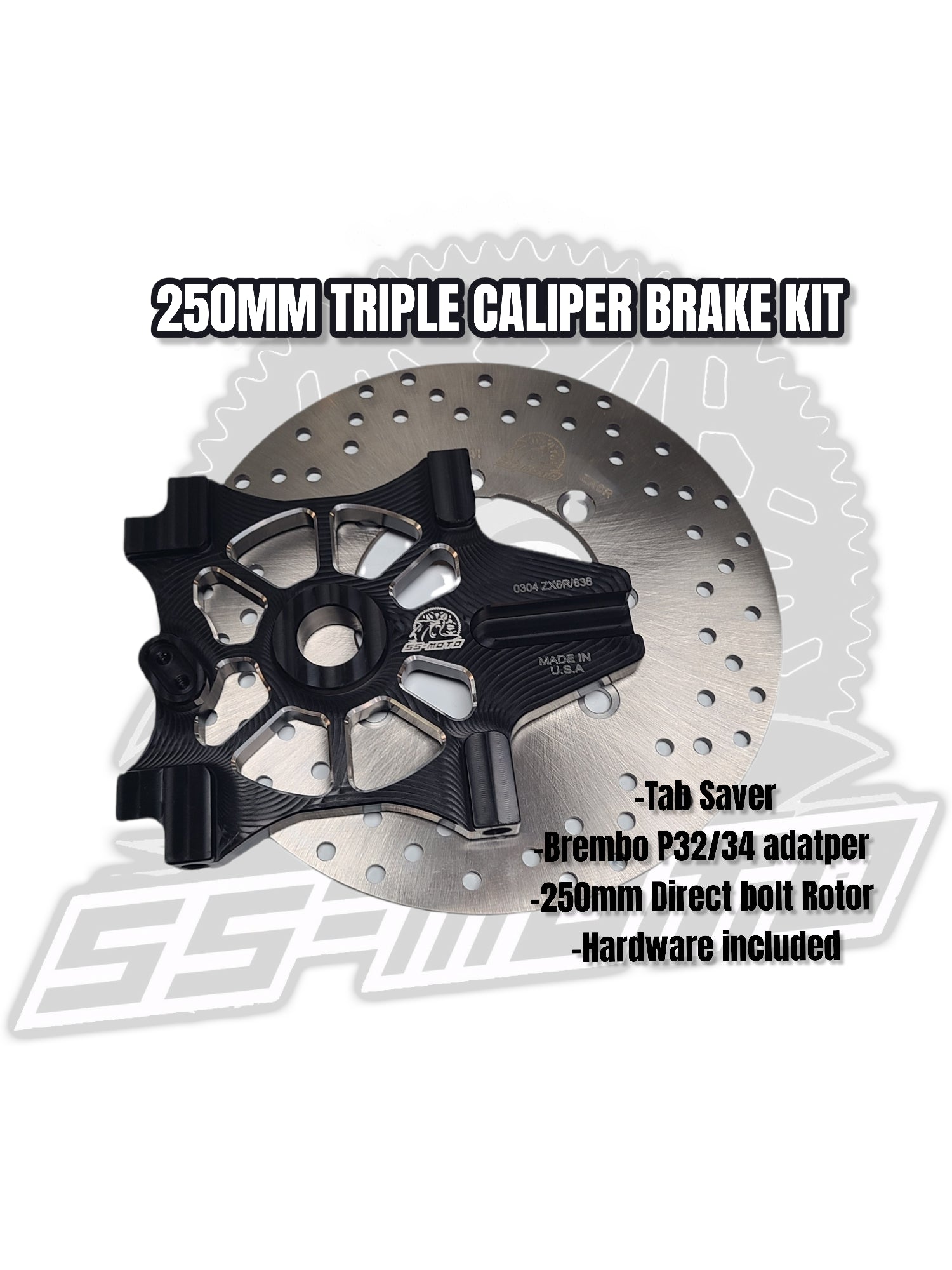 SS-MOTO 250mm Triple Caliper Brake Bracket-Nastee Nates Garage