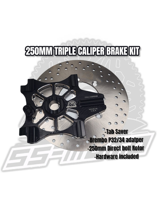 SS-MOTO 250mm Triple Caliper Brake Bracket-Nastee Nates Garage