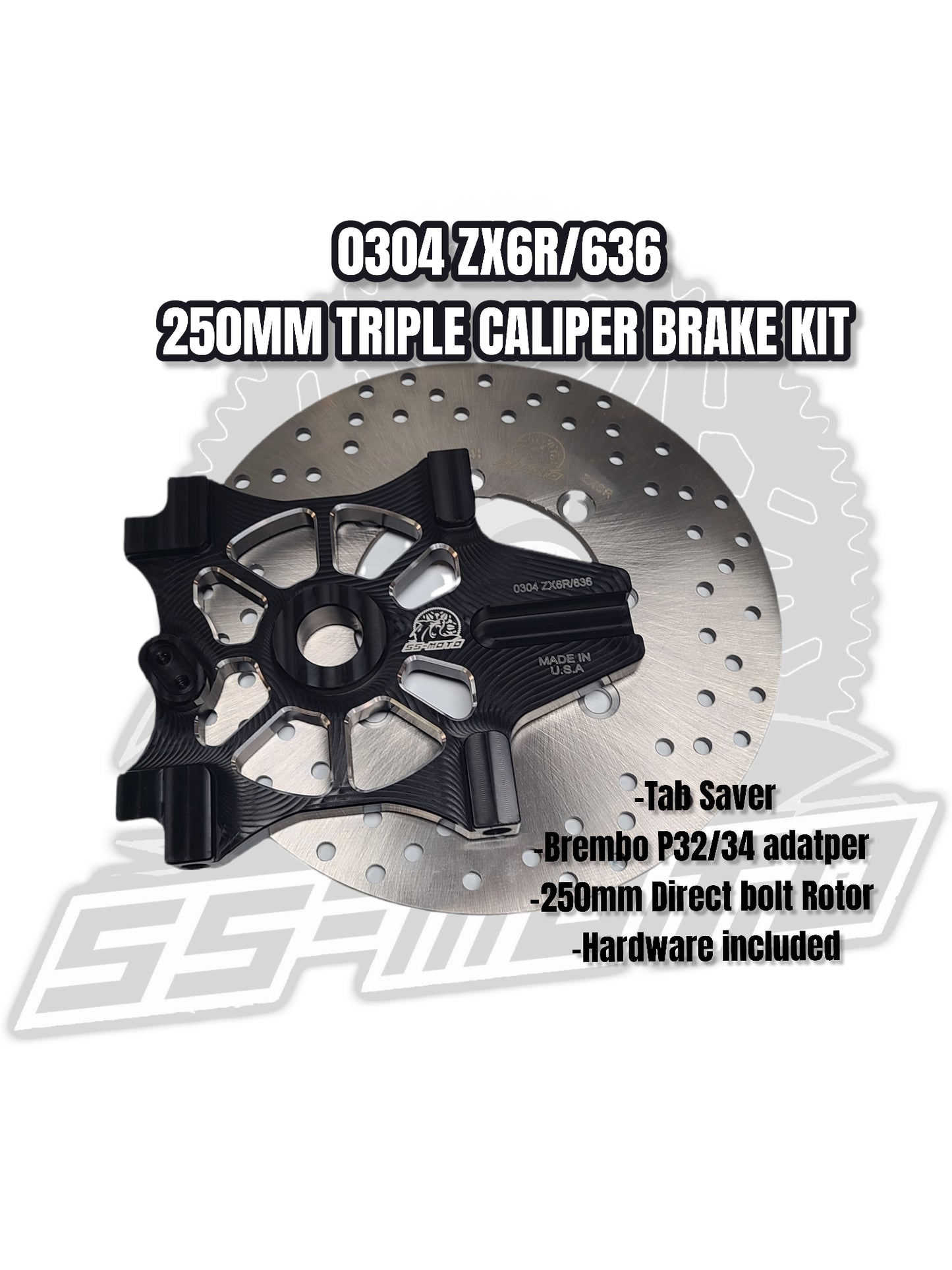 SS-MOTO 250mm Triple Caliper Brake Bracket-Nastee Nates Garage