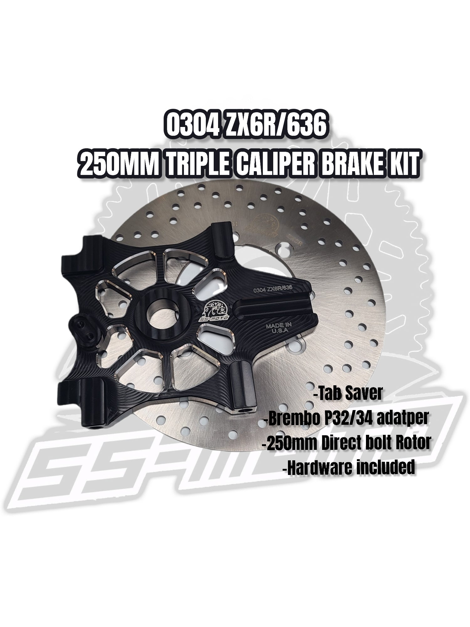 SS-MOTO 250mm Triple Caliper Brake Bracket-Nastee Nates Garage
