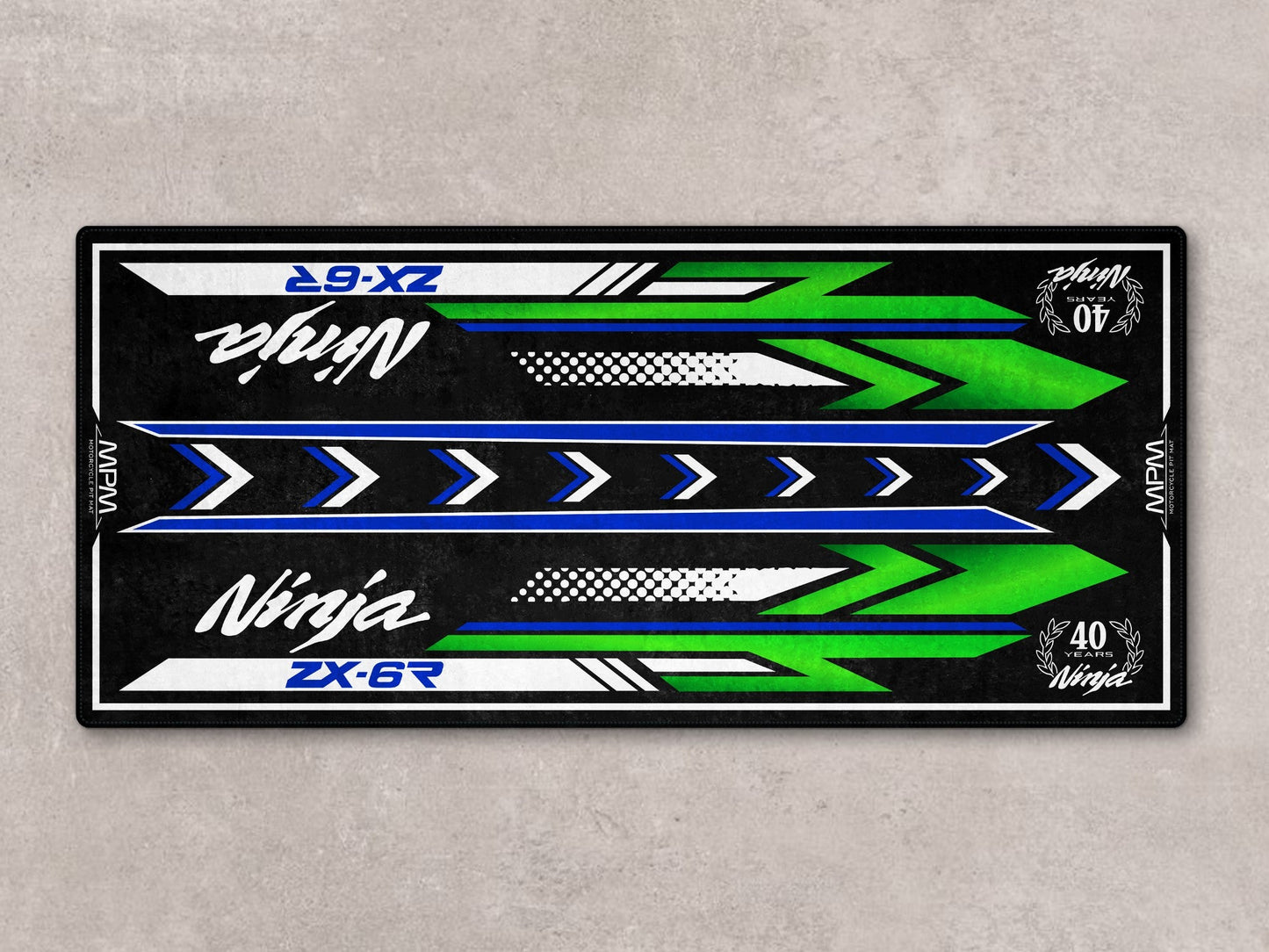 Motorcycle Mat for Kawasaki Ninja ZX-6R 40th Anniversary
