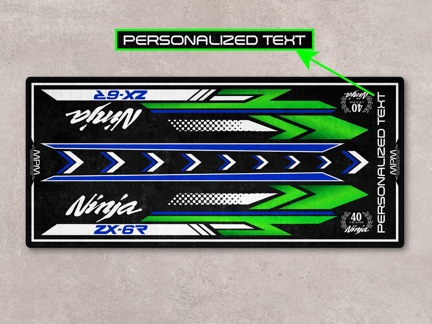 Motorcycle Mat for Kawasaki Ninja ZX-6R 40th Anniversary